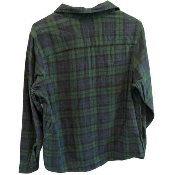 L.L.Bean Womens Flannel Button Up Shirt Size M Petites Green Plaid Fall Outdoor - Picture 4 of 9
